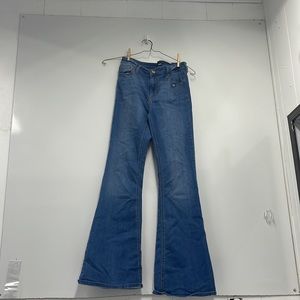 Blue jeans boot flared